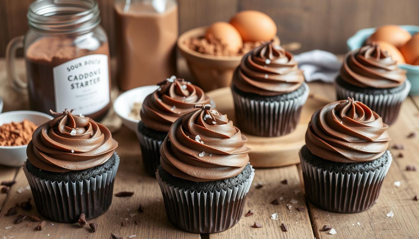 sourdough chocolate cupcakes